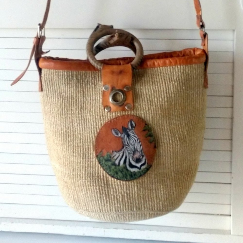 Vintage Woven Market Bag Sisal Jute